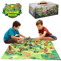 Dinosaur Toys With Jungle Carpet Toy Figure Activity Mat With Case