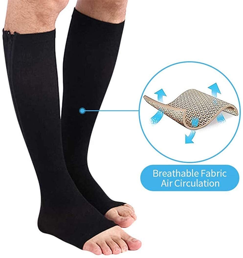 Zipper Compression Socks Protective Shaping Leg Medical Fasciitis Wear ...
