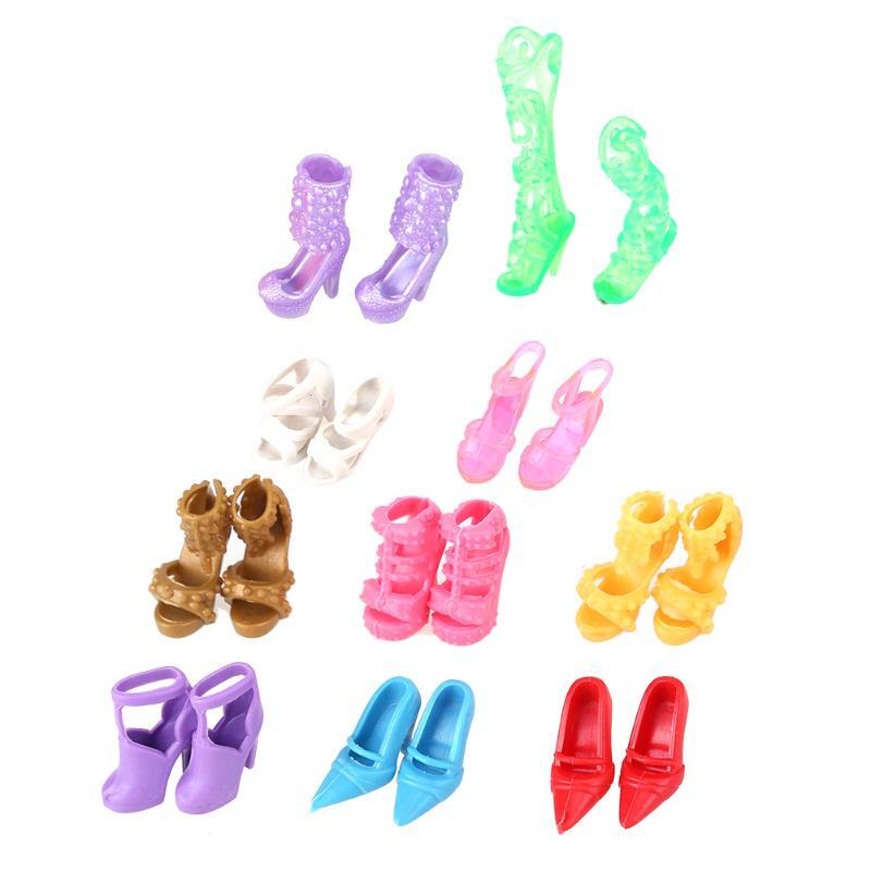 12 Pairs Fashion Barbie Shoes High Heel Shoes Sandals Colourful ...