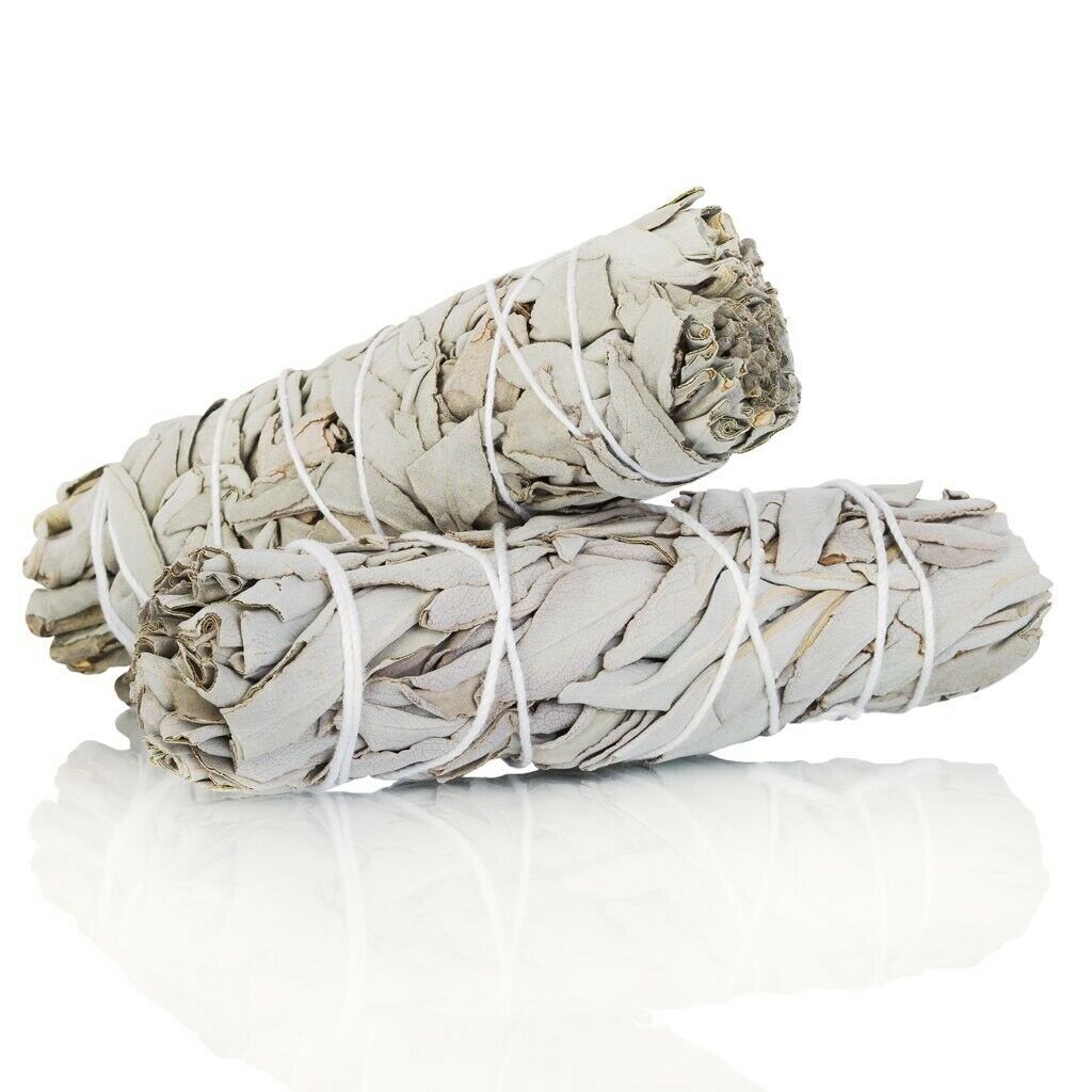 100 PURE WHITE SAGE Smudge Stick 6" 4" (910cm) Spiritually Cleansing Wand