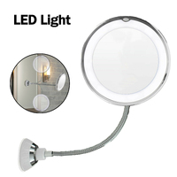Flexi Mirror With LED 10x Magnifying Bathroom Suction Cup