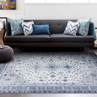 Persian Carpet Rug Large Area Rug Vintage Style 190cm x 280cm (Aztec Blue)