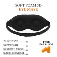 3D Soft Foam Adjustable Sleeping Mask Eye Meditation Napping Travel Comfortable Snug Fit