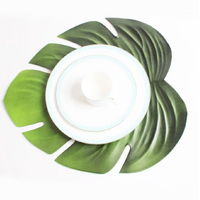 4PC Monstera Leaf Placemat Plate Coasters Artificial 46cm