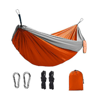 2 Person Hammock Nylon Outdoor Camping Double Hammock (Orange & Grey)