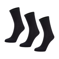 3x Black Pairs Bamboo Socks Men's Work Odour Resistant Organic Extra Soft Bamboo Fibre