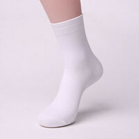 3x White Pairs Bamboo Socks Men's Work Odour Resistant Organic Extra Soft Bamboo Fibre