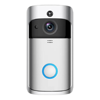 Wireless Doorbell V5 Smart Wi-Fi 720P HD Monitor Home Camera Video Waterproof Apartment (Silver)