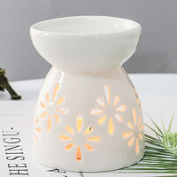 Wax Warmer Oil Burner Tealight Candle Ceramic Holder Beautiful White