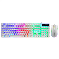 RGB Mechanical Gaming Keyboard Mouse Set D290 Combo Shipadoo (White)