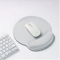 Mouse Pad Soft Squishy Ergonomic With Wrist Support Rest (Silver)