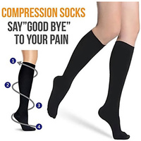 Compression Socks 20-30 mmHg Knee High Black For Travel Medical