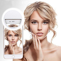 2x Selfie Light Ring Light Portable USB Smart Phone Rechargeable 3 Mode LED Clip (2 Pack)