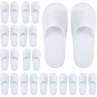 Hotel Grade 20 PACK Disposable Slippers Anti Slip Washable White Cloth Spa Airline Shoes