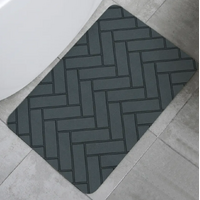 Stone Fast Dry Bathmat Absorbent Diatomite Bath Mat Quick Dry (Charcoal)