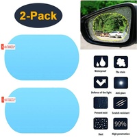 2pc Car Rear View Mirror Anti Fog Rain Proof Water Proof Protective Film Accessory