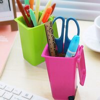 4 Pack Mini Desktop Office Rubbish Bin Waste Organiser Clamshell Pen Holder