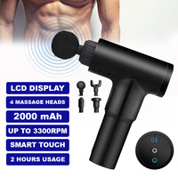 Massage Gun 6 Speed LCD Screen Fascial Percussive Body Massager 4 Head Touch