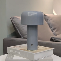Cordless Mushroom Table Lamp LED Portable Wireless Night Light (Grey)