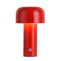 Cordless Mushroom Table Lamp LED Portable Wireless Night Light (Red)