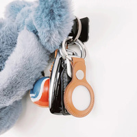 Leather Air Tag Cover Protector Soft Key Chain Holder