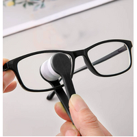 Portable Lens Cleaner Glasses Sunglasses Microfiber Cleaning Tool (White)