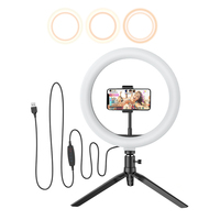 10” LED Ring Light Selfie Circle Lamp Stand Video 3 Mode Adjustable Photoshoot Makeup Tripod 10 inch