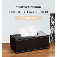 Tissue Paper Napkin Box PU Leather Household Office Rectangular Antimoisture Box