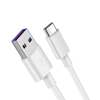 Fast Charger USB To Type C Cable 1M Super Fast Charge Cord (White) 